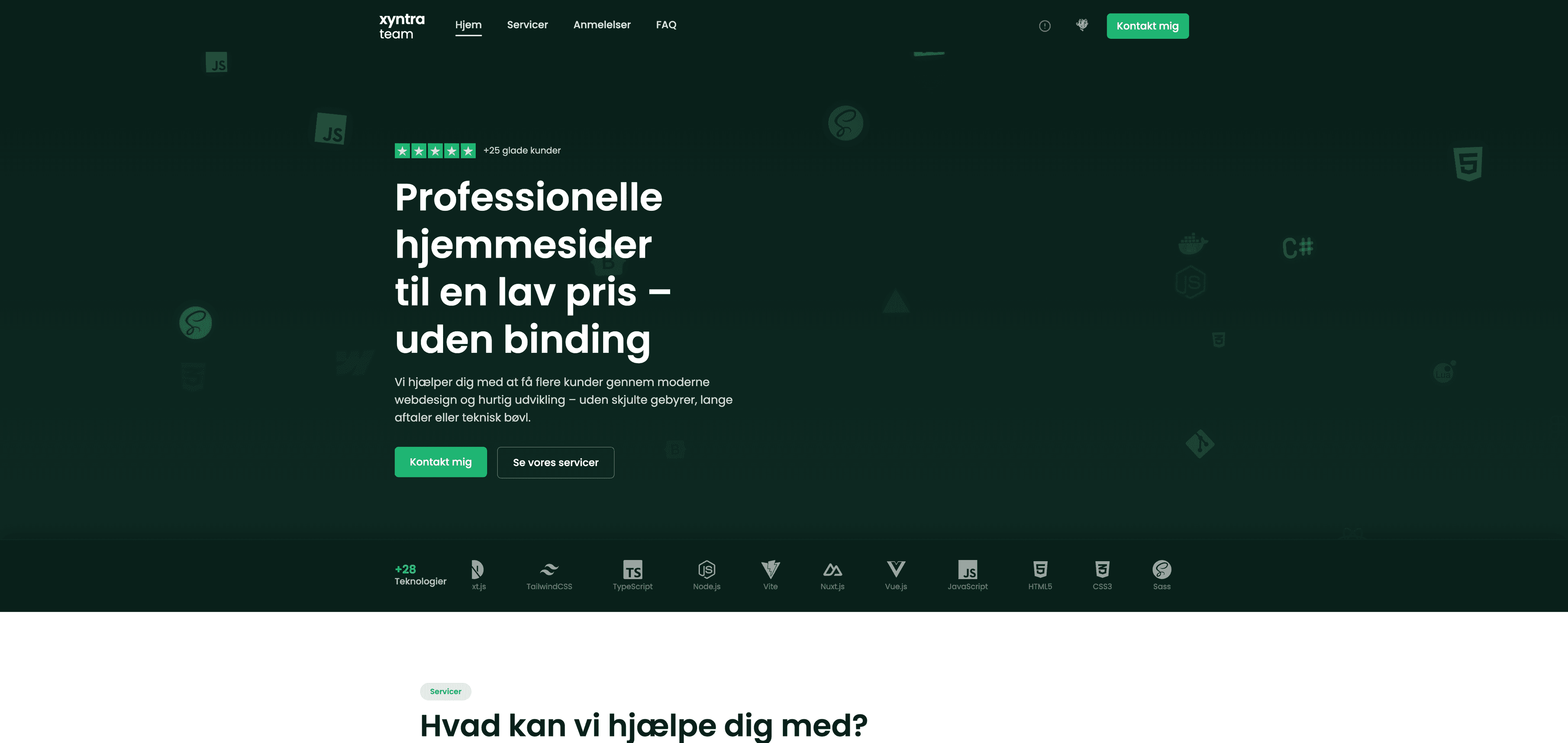Xyntra team website with a dark landing page
